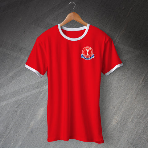Retro Aberdeen Cup Winners Cup 1983 40th Anniversary Embroidered Ringer Shirt