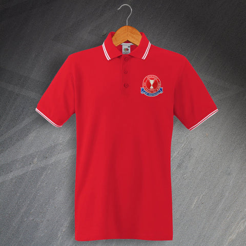 Retro Aberdeen Cup Winners Cup 1983 40th Anniversary Embroidered Tipped Polo Shirt