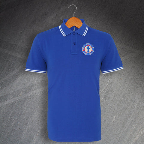 Retro Chesterfield Anglo-Scottish Cup Winners 1981 Embroidered Tipped Polo Shirt