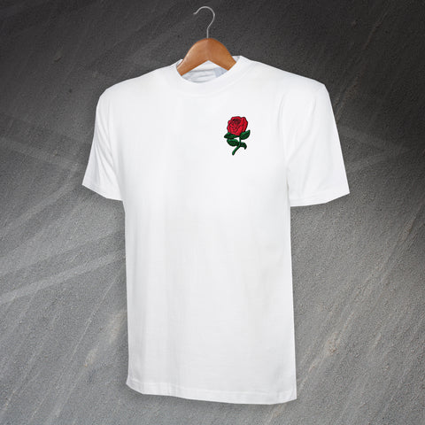 Retro England Rugby Embroidered T-Shirt