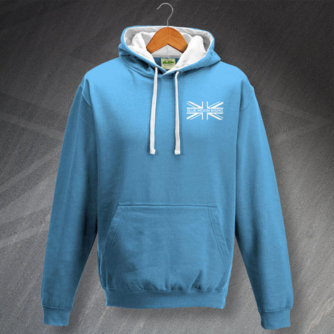 Blue Moon Rising Union Jack Embroidered Contrast Hoodie