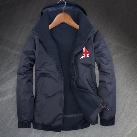 England Flag Map Embroidered Premium Outdoor Jacket