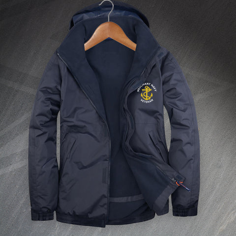 Merchant Navy Veteran Anchor Embroidered Premium Outdoor Jacket