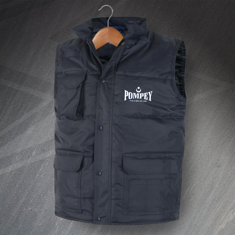 Pompey It's a Way of Life Embroidered Super Pro Bodywarmer
