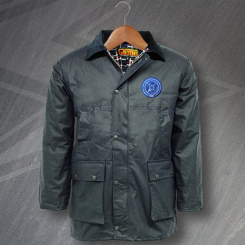 Retro Portsmouth 1898 Embroidered Padded Wax Jacket