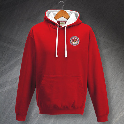 Retro Gloucester Rugby Embroidered Contrast Hoodie