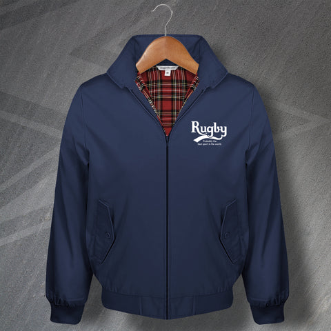 Rugby Probably The Best Sport in The World Embroidered Harrington Jacket