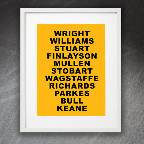 Personalised Wolves Dream Team Framed Print with Your Players