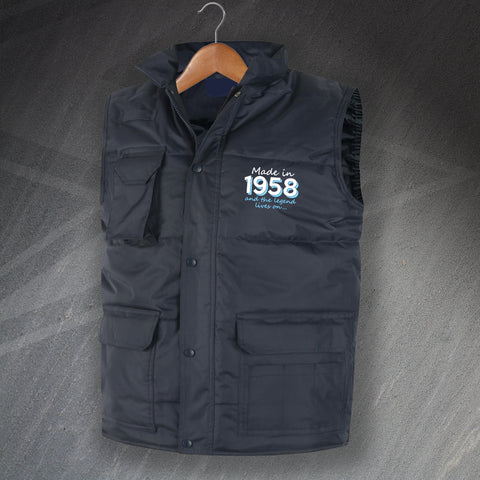 1958 Bodywarmer Embroidered Super Pro Made in 1958 and The Legend Lives On