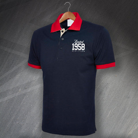 1958 Polo Shirt Embroidered Tricolour Limited 1958 Edition