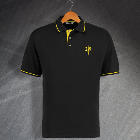 33 Commando Contrast Polo Shirt with Embroidered Badge