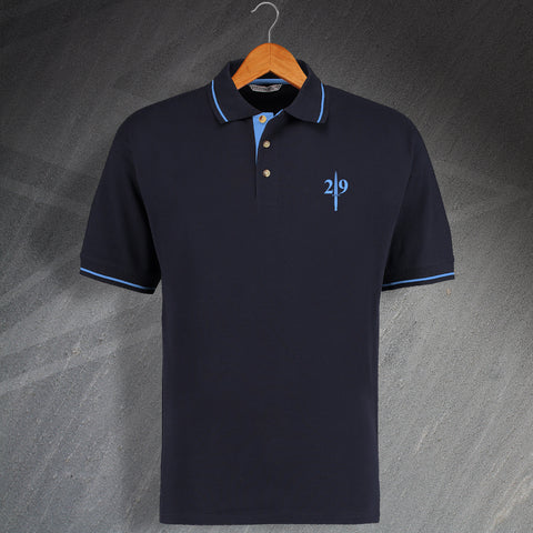 34 Commando Contrast Polo Shirt with Embroidered Badge