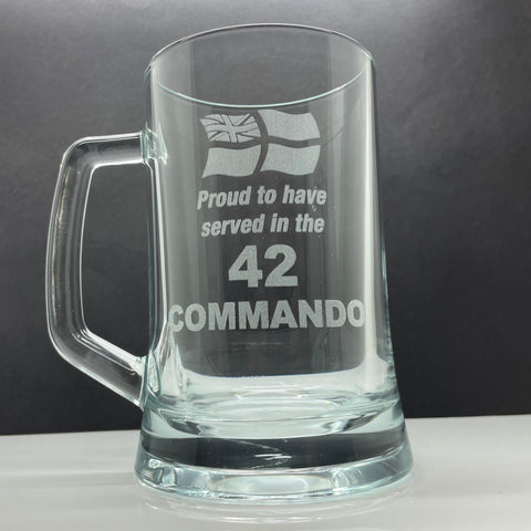 42 Commando Glass Tankard Engraved Proud to Have Served