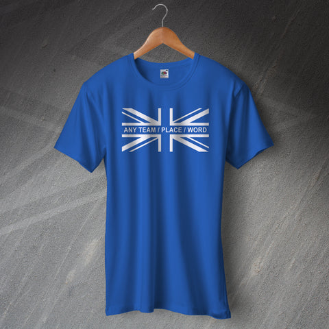 Football T-Shirt Personalised Union Jack with Any Team, Place or Word
