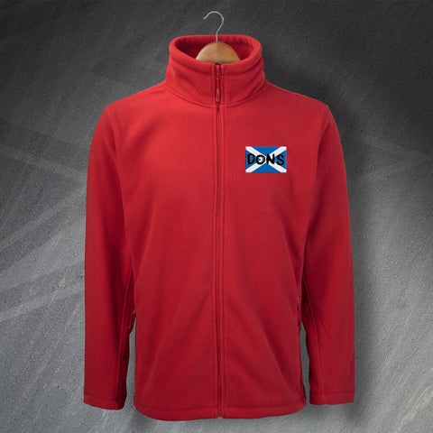 Aberdeen Football Fleece Embroidered Dons Grunge Flag of Scotland