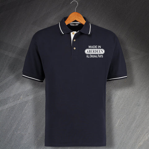 Aberdeen Polo Shirt Embroidered Contrast Made in Aberdeen All Original Parts