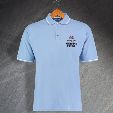 Airborne Forces Polo Shirt Embroidered Contrast Proud to Have Served