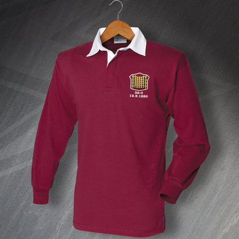 Retro Arbroath 36-0 12 9 1885 Embroidered Long Sleeve Rugby Shirt