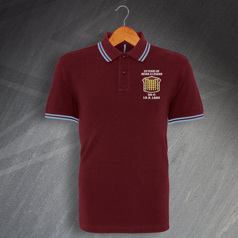 Arbroath Football Polo Shirt Embroidered Tipped 50 Years of Being a Legend