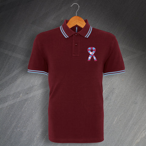 Arbroath Football Scarf Polo Shirt Embroidered Tipped