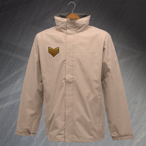 Army Waterproof Jacket with Embroidered Sergeant Badge