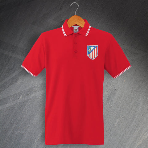 Retro Atletico 1970 Embroidered Tipped Polo Shirt
