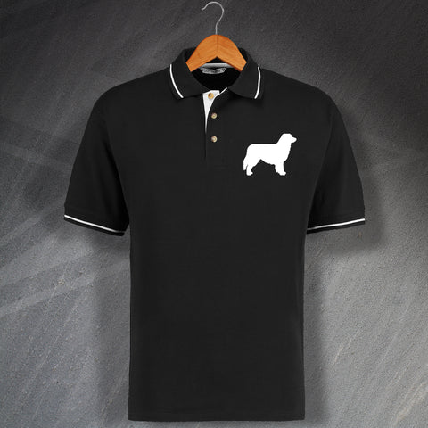 Australian Shepherd Embroidered Contrast Polo Shirt