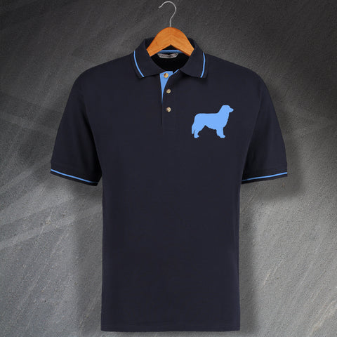 Australian Shepherd Embroidered Contrast Polo Shirt