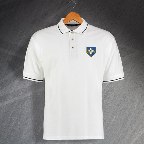 Retro Auxerre Embroidered Contrast Polo Shirt
