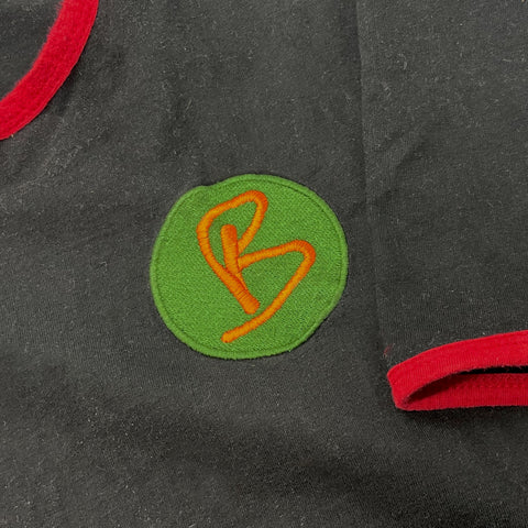 B Letter Embroidered Ringer Shirt