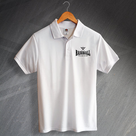 Embroidered Baseball Polo Shirt
