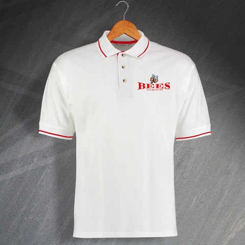 Bees It's a Way of Life Embroidered Contrast Polo Shirt