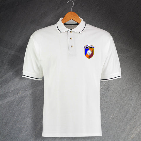 Retro Belmont FC Embroidered Contrast Polo Shirt