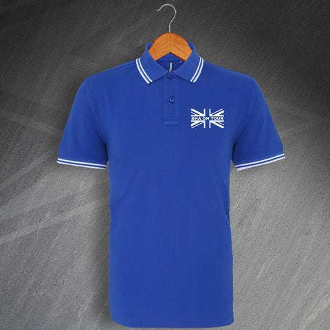 BHA on Tour Union Jack Embroidered Tipped Polo Shirt