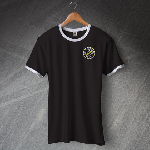 Bristol Rovers Football Shirt Embroidered Ringer Black Arabs