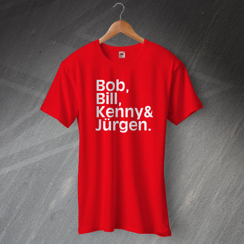 Liverpool Football T-Shirt Bill Bob Kenny & Jurgen