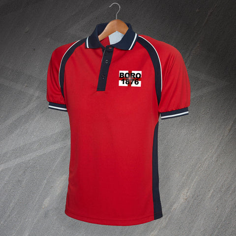 Flag of England Boro 1876 Embroidered Sports Polo Shirt