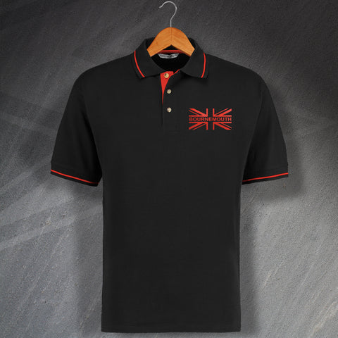 Bournemouth Union Jack Embroidered Contrast Polo Shirt