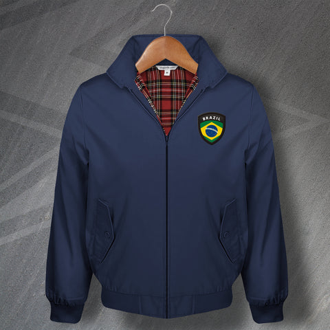 Brazil Harrington Jacket Embroidered Flag of Brazil Shield