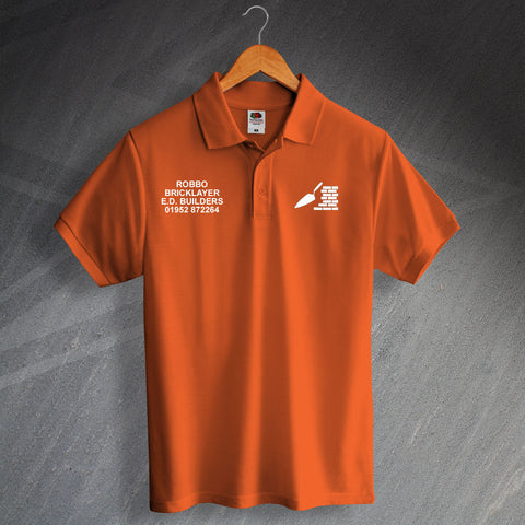 Bricklayer Printed Polo Shirt Personalised with Name & Company Details