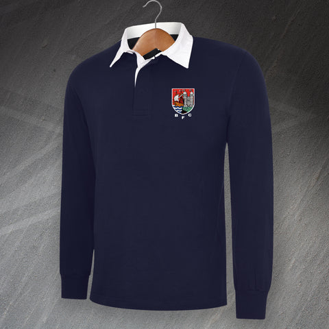 Retro Bristol Rugby 1980s Embroidered Long Sleeve Rugby Shirt