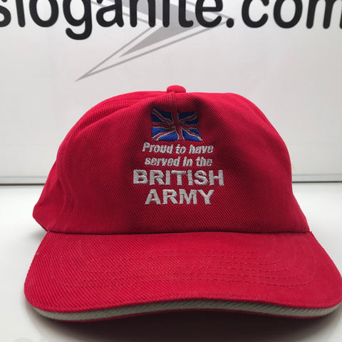 British Army Baseball Cap Embroidered Proud to Have Served