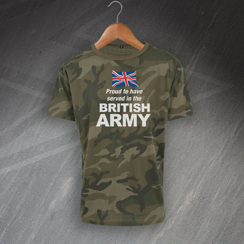 British Army Camo T-Shirt Proud to Have Served