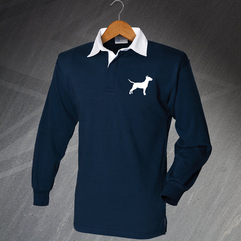 Bull Terrier Rugby Shirt Embroidered Long Sleeve