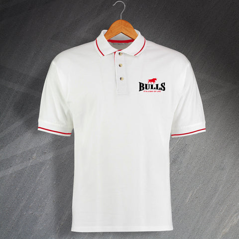 Bulls It's a Way of Life Embroidered Contrast Polo Shirt