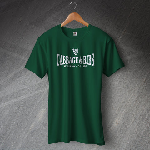 Hibs Football T-Shirt Cabbage & Ribs It's a Way of Life