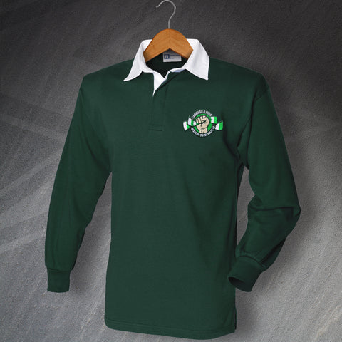Hibs Football Shirt Embroidered Long Sleeve Cabbage & Ribs Keep The Faith