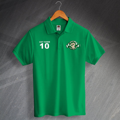 Hibs Football Polo Shirt Printed Personalised Cabbage & Ribs Keep The Faith