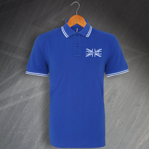 Carlisle Football Polo Shirt Embroidered Tipped Union Jack