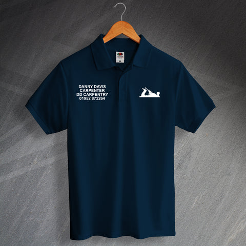 Carpentry Printed Polo Shirt Personalised with Name & Company Details